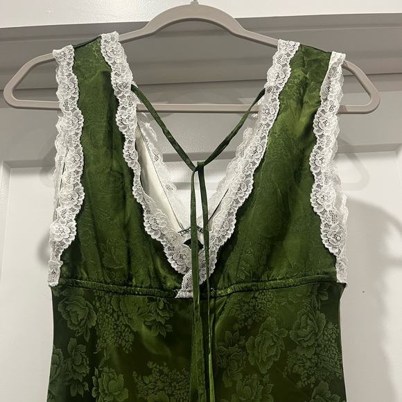 Inspired Hearts Green Y2K Classic Fairy Floral Style Maxi Slip Dress Medium FLAW - Picture 13 of 16